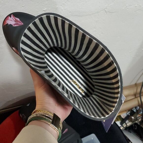 Joules Molly Welly Rubber Rain Boots in Feather Black Size 10 - Picture 16 of 16